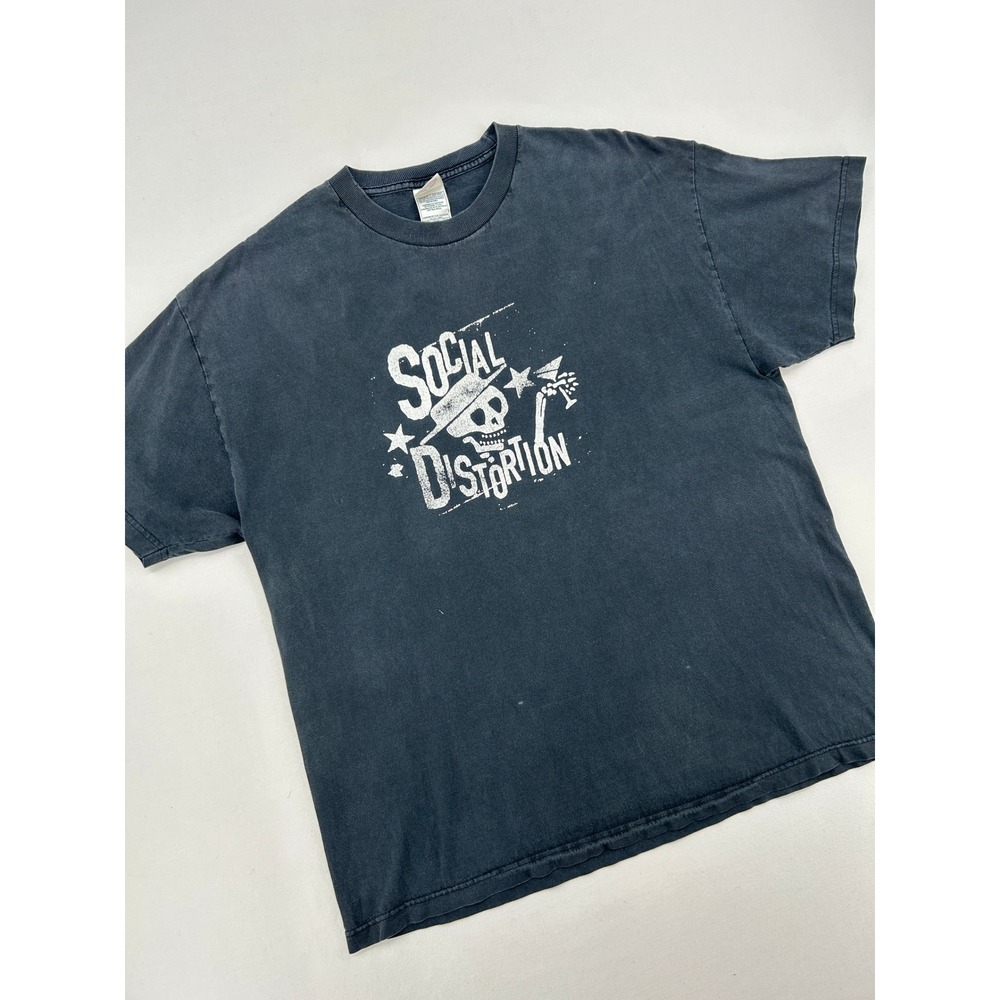 Social Distortion Mens Skelly Graphic T-Shirt AAA Faded Black XL Punk Rock Tee
